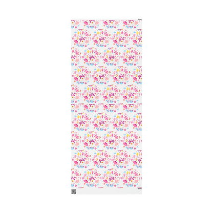 Girl Pink Baby Shower Toys Drawing Cartoon Present Birthday Gift Wrapping Papers