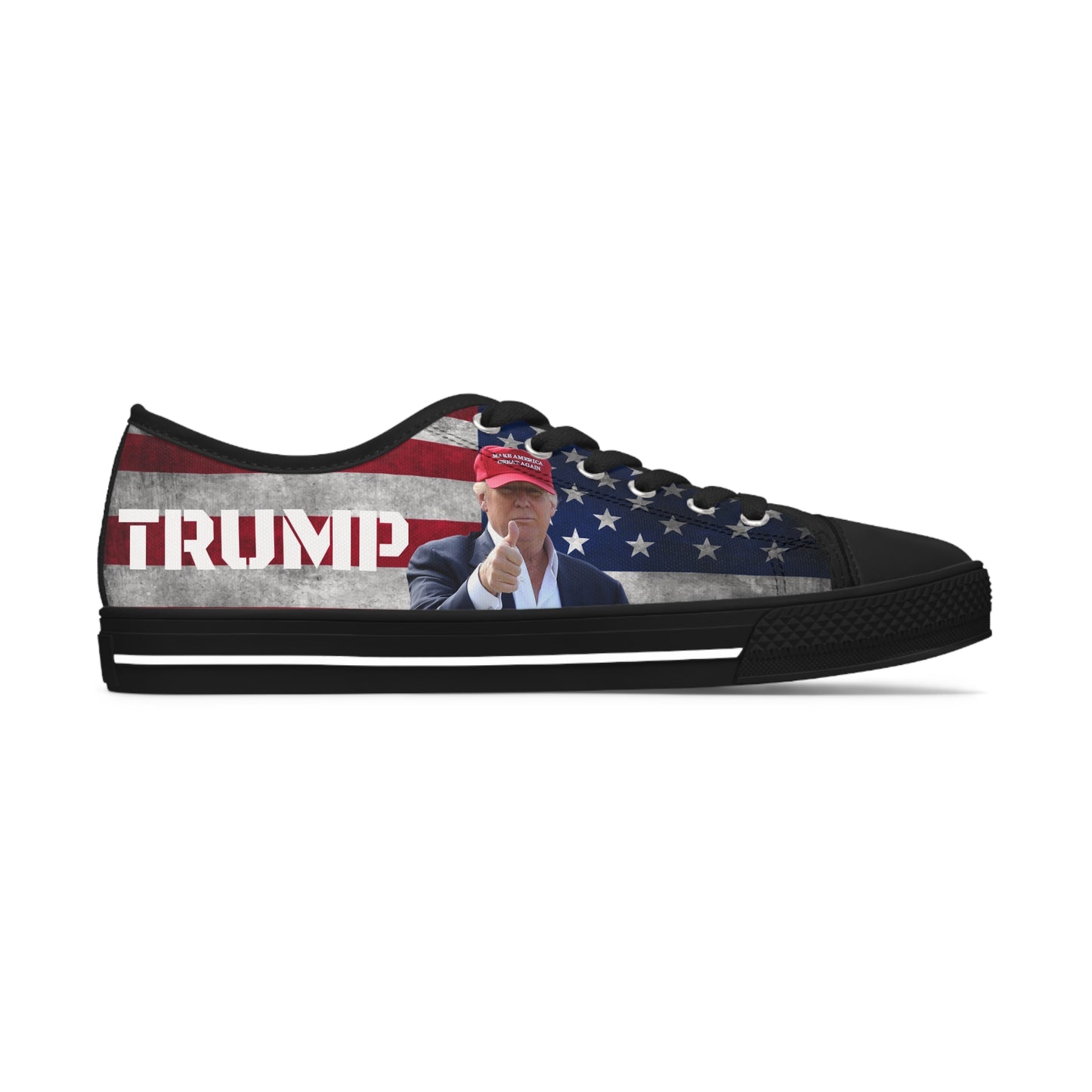 Trump American Flag MAGA Women's Low Top Sneakers Shoes