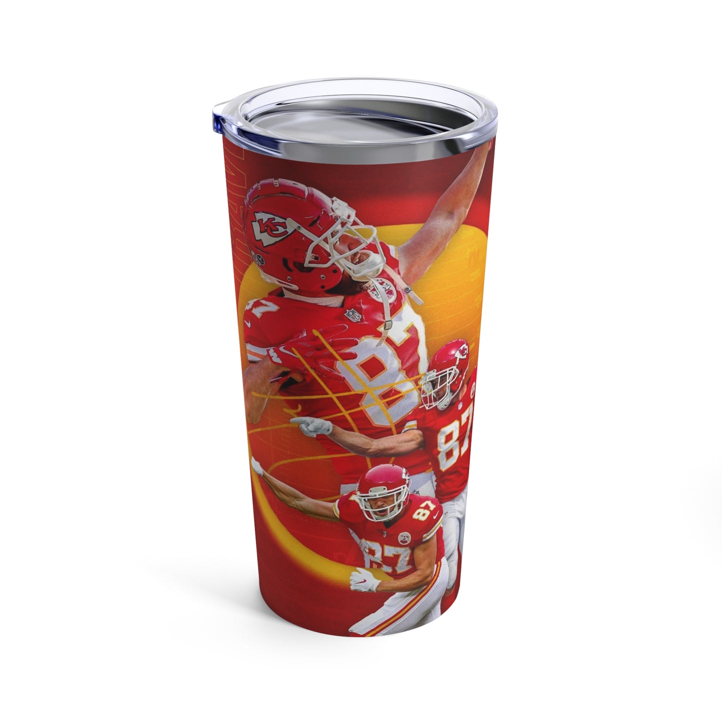 Travis Kelce Kansas City Chiefs Tumbler 20oz Travel Cup W/ Lid Quality Print