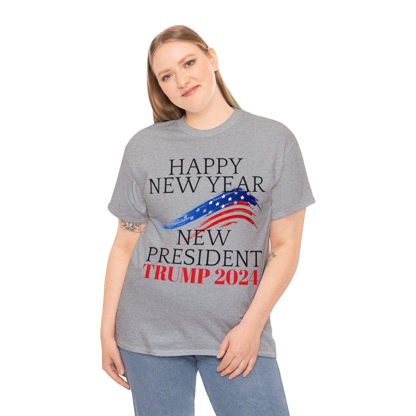 Happy New Year New President Trump 2024 Unisex Heavy Cotton Tee