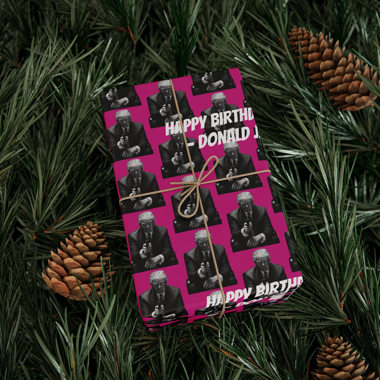 Happy Birthday Bitch! -Donald J. Trump Birthday Gift Wrapping Paper - Pink