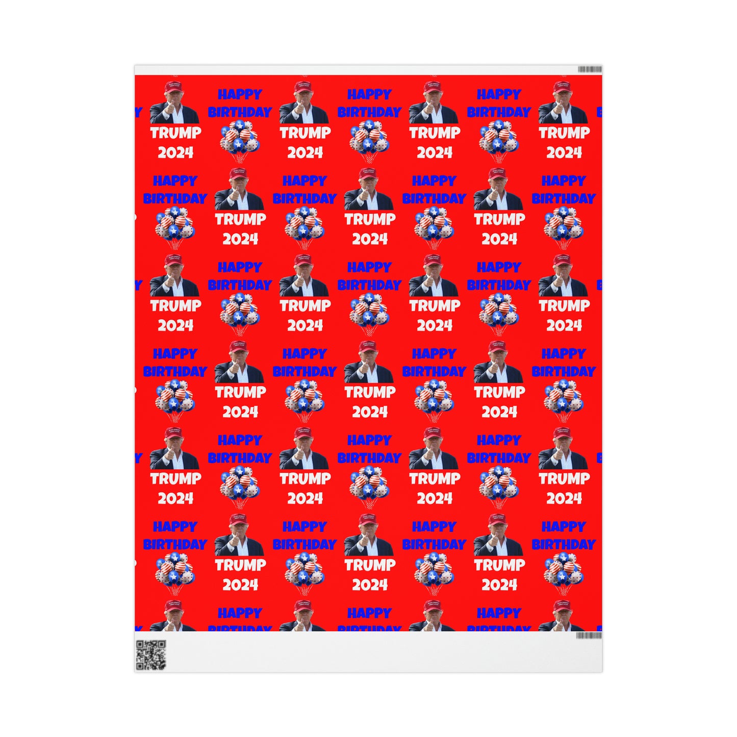 Happy Birthday Trump 2024 Red MAGA Birthday Gift Present Wrapping Paper