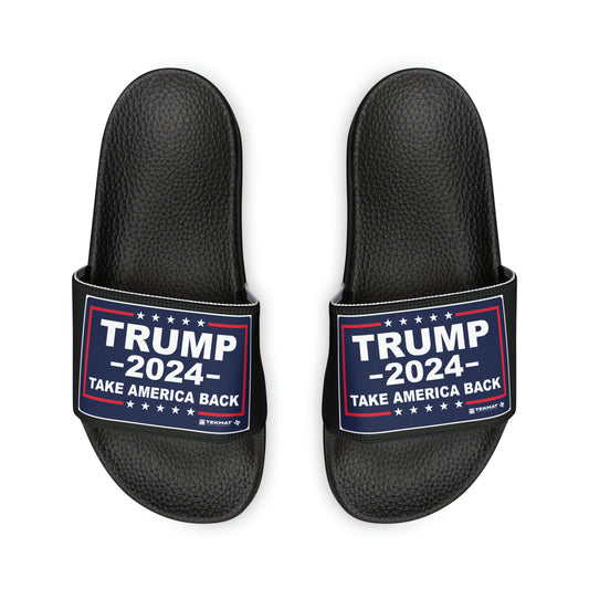 Women's Trump 2024 Take America Back Comfy PU Slide Sandals