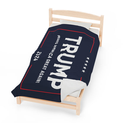 Trump MAGA Make America Great Again Velveteen Plush Blanket Mother's Father's Day Anniversary Gift Present