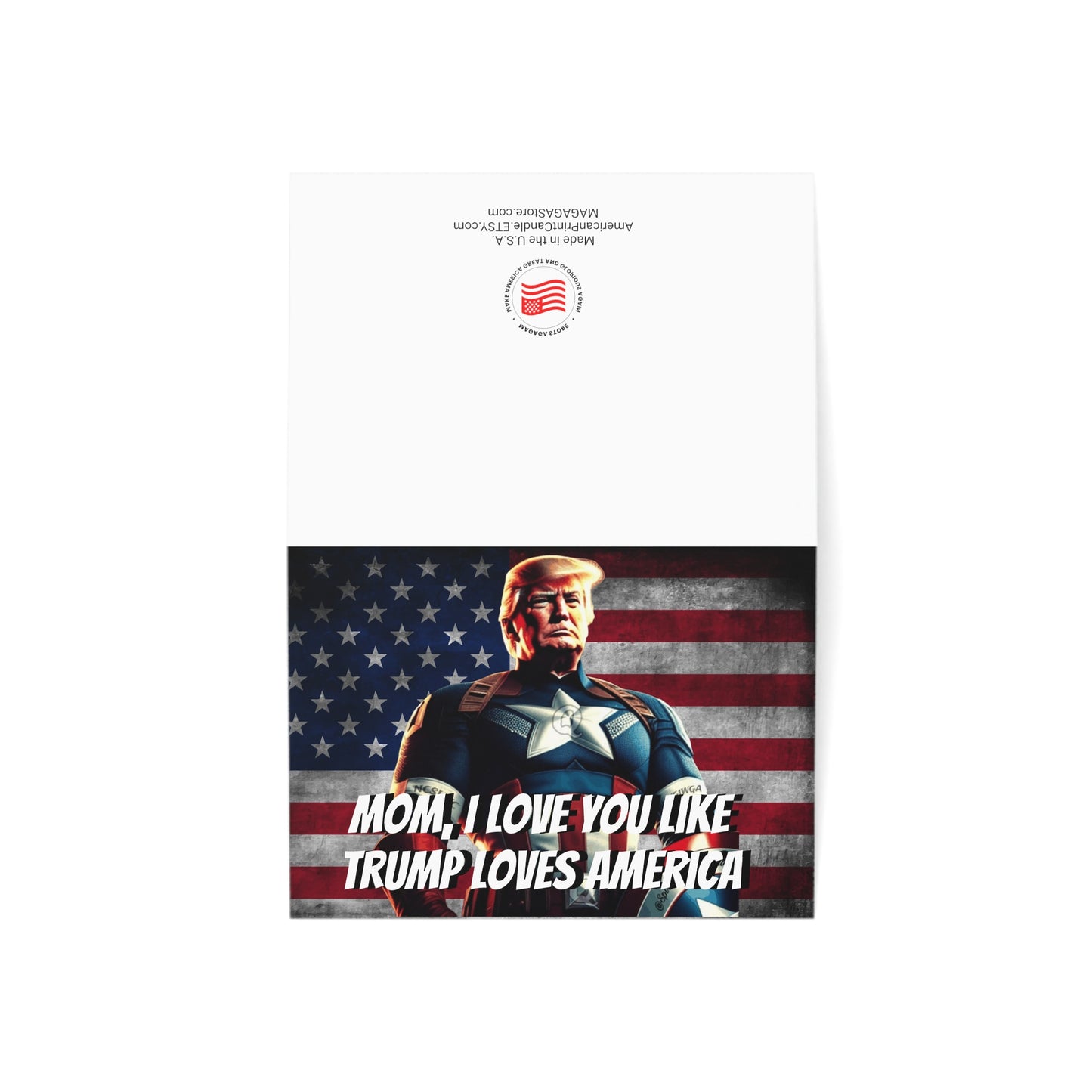 Captain Trump America MOM I love you like Trump Loves America Mothers Day Greeting Cards