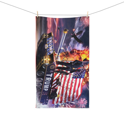 Trump on a tank America High Definition Print Kitchen Bathroom Soft Hand Towel