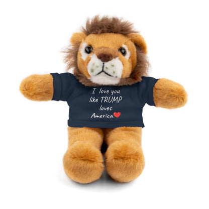 I love you like TRUMP loves America Stuffed Animals with Tee MAGA Choose color