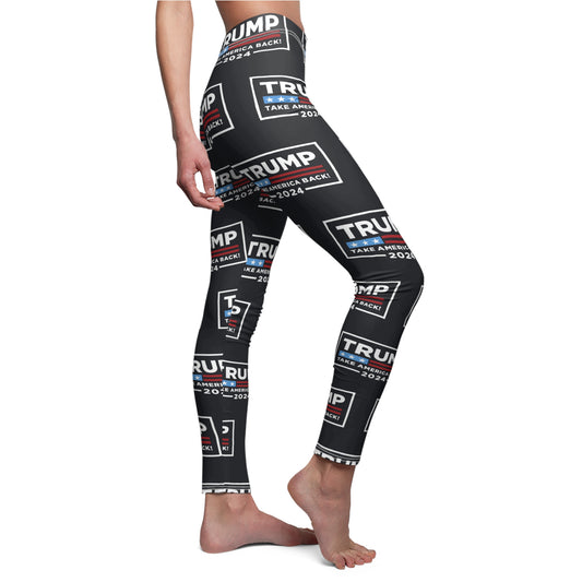 Trump 2024 Take America Back Black Women's Casual Leggings MAGAGA Store