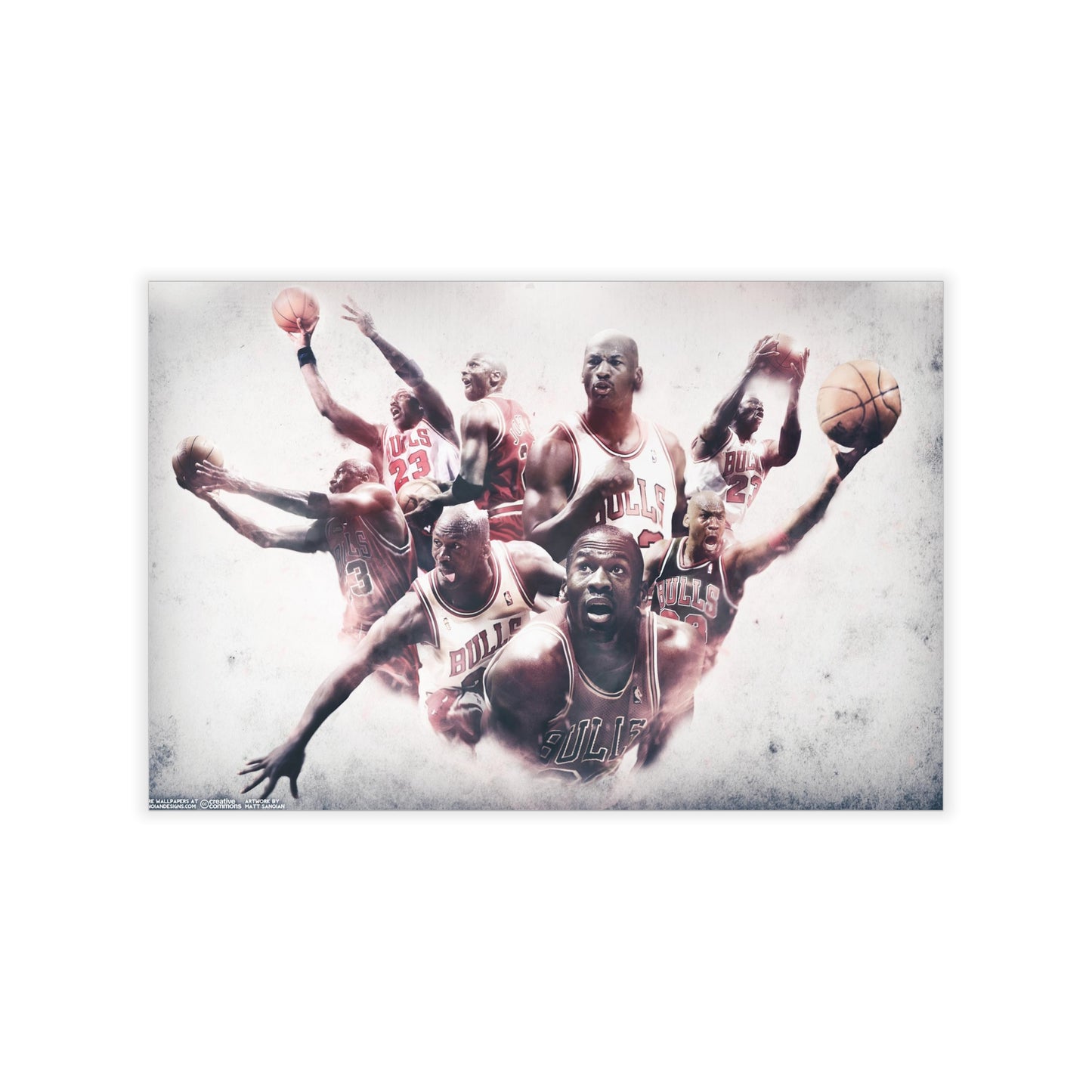 Jordan Chicago Bulls Sticky Wall Decals 2 sizes Michael Basketball