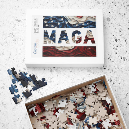 MAGA Red, White and Blue Trump Wood Puzzle 252 or 520 piece
