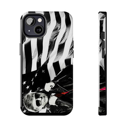 Cool Trump in Leather Jacket Black and White Apple iPhone Tough Phone Cases