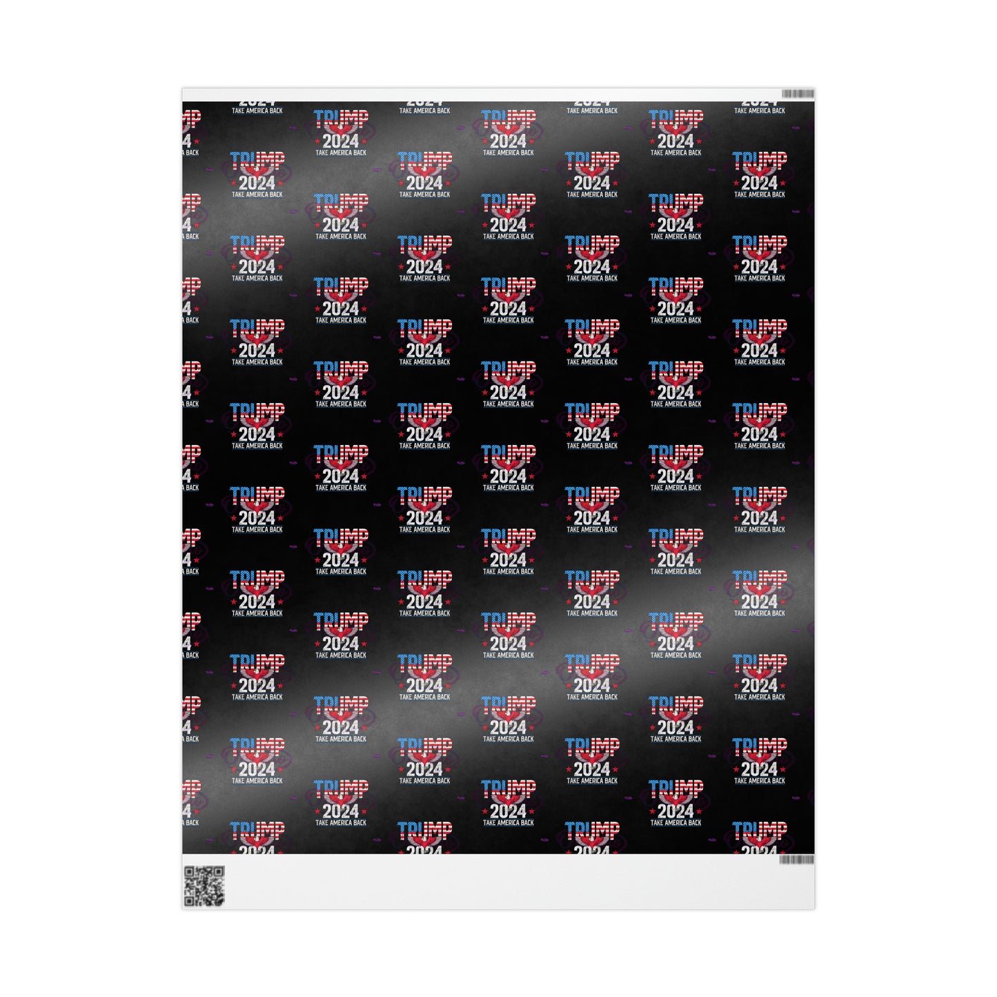 Trump 2024 Take America Back Black Birthday Gift Present Wrapping Paper MAGA