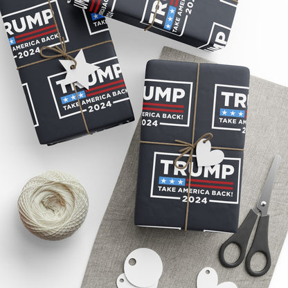 Trump 2024 Take America Back Christmas Gift Present Wrapping Papers