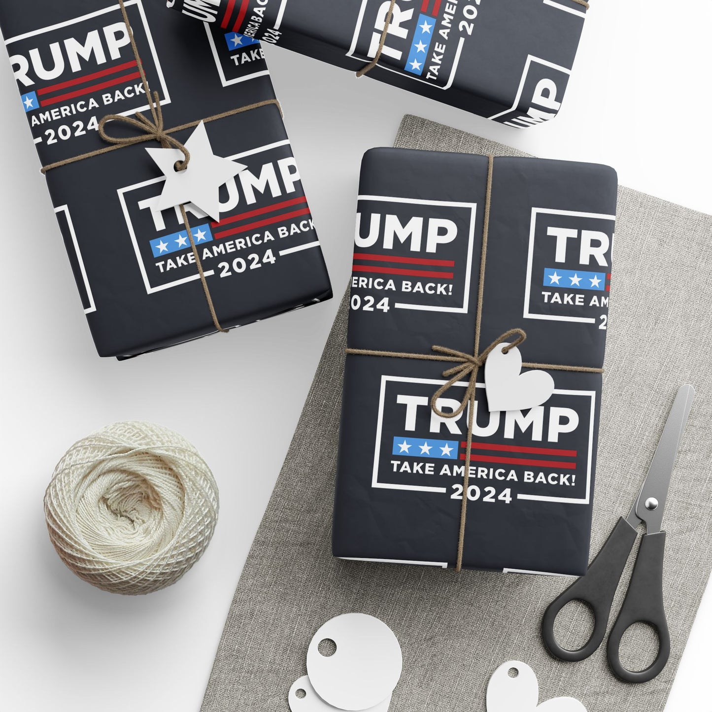 Trump 2024 Take America Back Christmas Gift Present Wrapping Papers