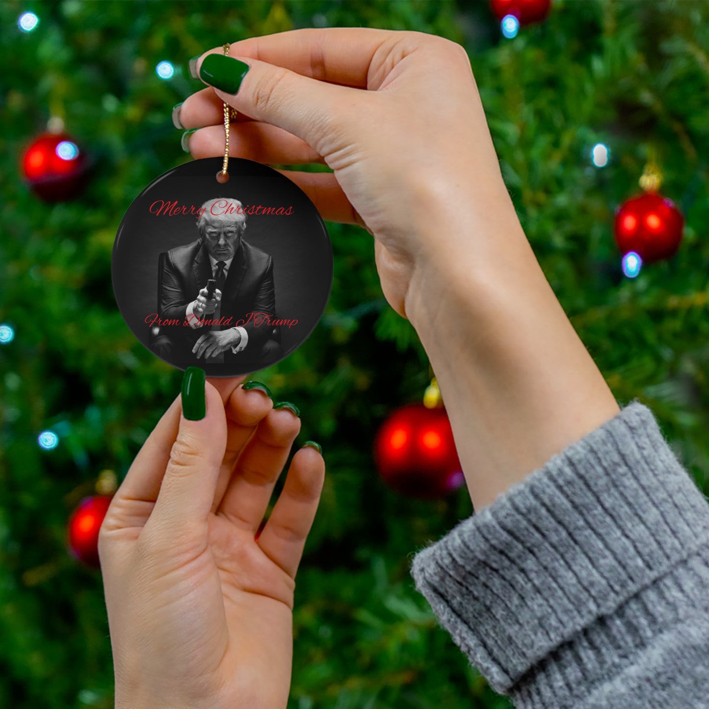 Frohe Weihnachten von Donald J Trump Baumschmuck