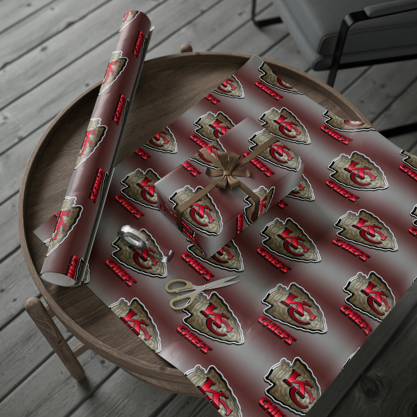 Kansas City Chiefs Red NFL Football Birthday Gift Wrapping Papers Holiday