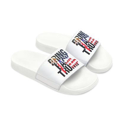 Women's Bring Back Trump 2024 MAGA Comfy PU Slide Sandals