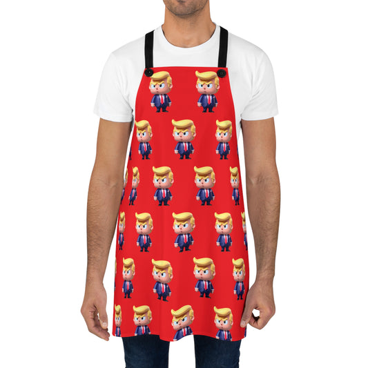 Little Trump Cartoon MAGA Poly Twill Kitchen BBQ Apron gift present