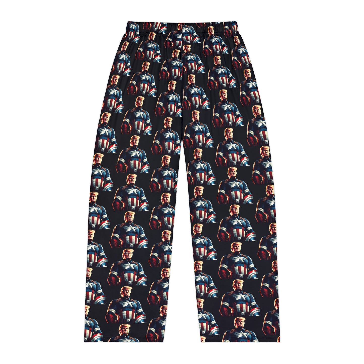 Captain Trump America Black Men's Polyester Lounge Comfy Pajama Pants