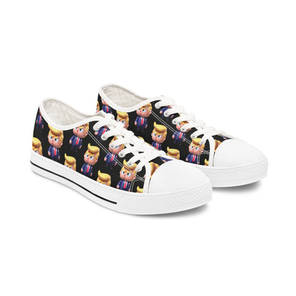 Little Trump all over Print black Women's Low Top Sneakers Shoes
