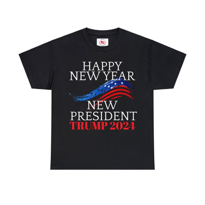 Happy New Year New President Trump 2024 Unisex Heavy Cotton Tee