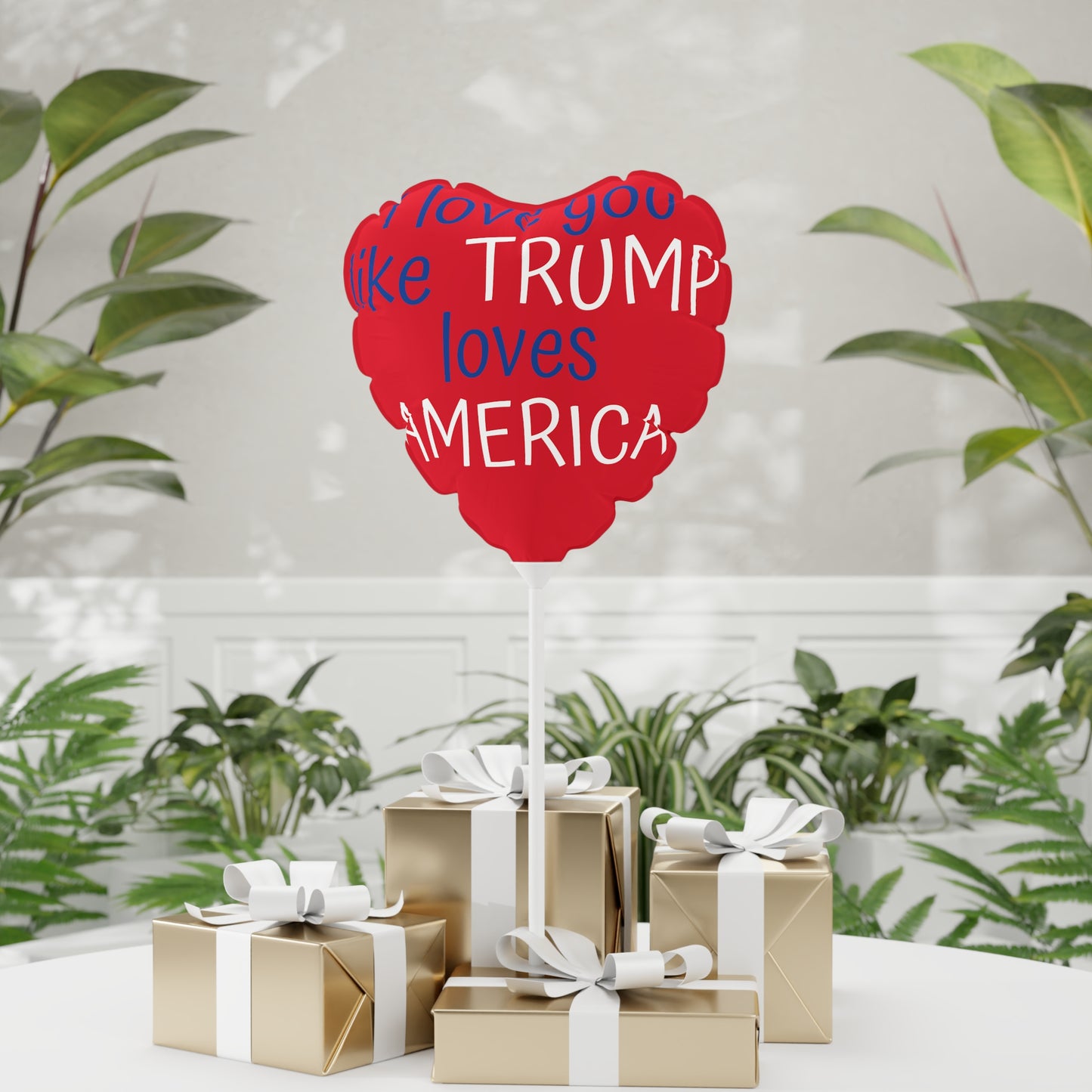 I love you like TRUMP loves AMERICA Balloon (Round and Heart-shaped), 11"