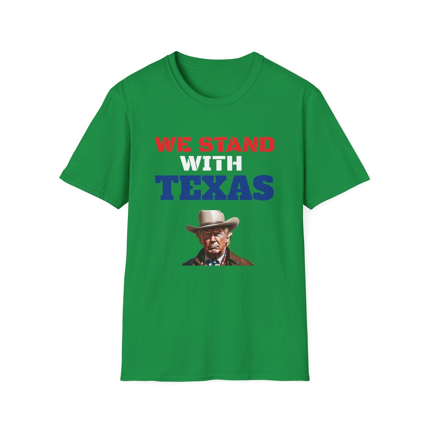 We Stand With Texas Flag Trump 2024 Unisex Softstyle T-Shirt MAGA