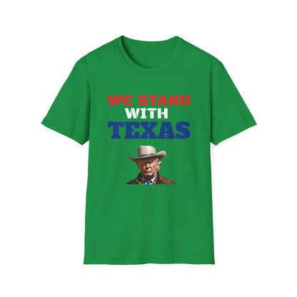 We Stand With Texas Flag Trump 2024 Unisex Softstyle T-Shirt MAGA