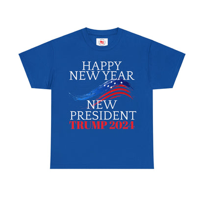 Happy New Year New President Trump 2024 Unisex Heavy Cotton Tee
