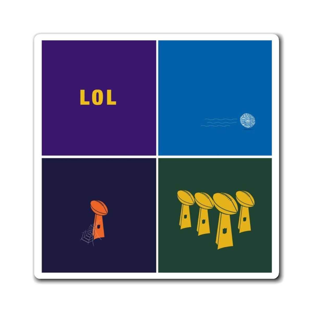 Bears Lions Vikings Packers Trophy Magnet