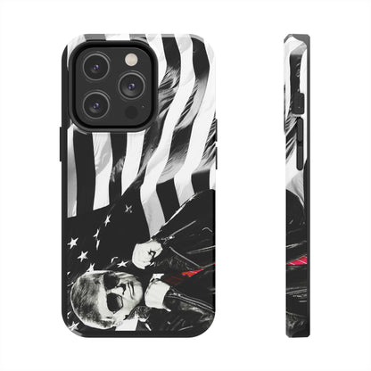 Cool Trump in Leather Jacket Black and White Apple iPhone Tough Phone Cases