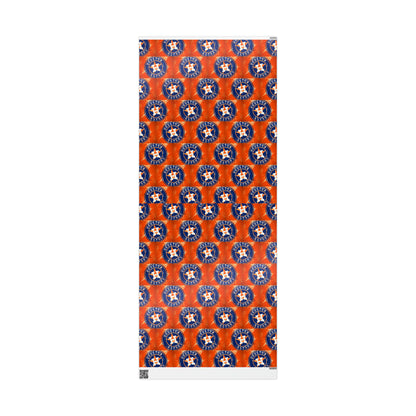 Houston Astros Baseball MLB Birthday Gift Wrapping Paper Holiday