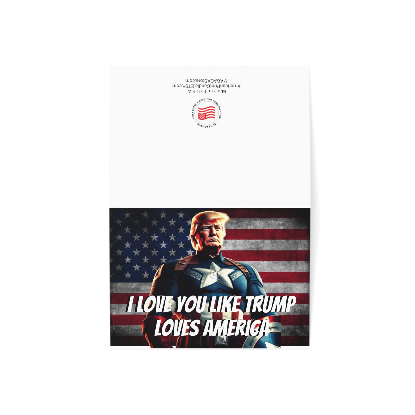 Captain Trump America I love you like Trump Loves America Anniversary Greeting Cards