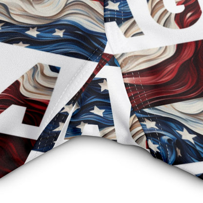 MAGA Trump Red white and blue yoga triangle gusset Women’s Capri Leggings