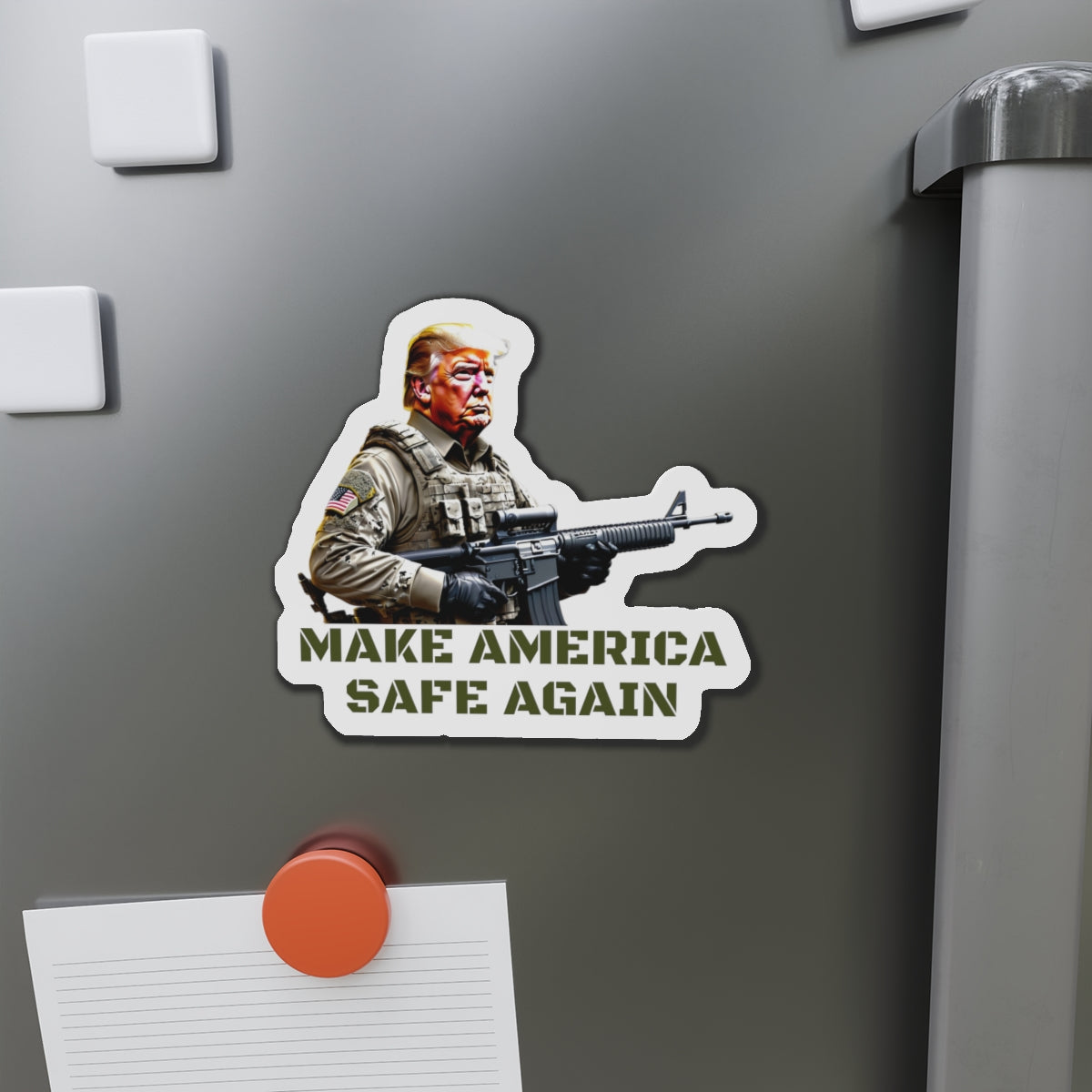 Make America Safe Again Military Trump Die-Cut Magnet