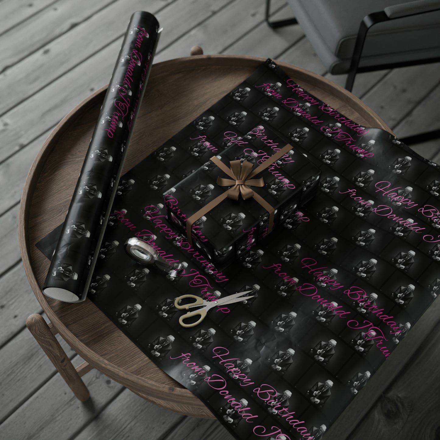 Happy Birthday From Donald J Trump Gift Wrapping Paper (Pink)