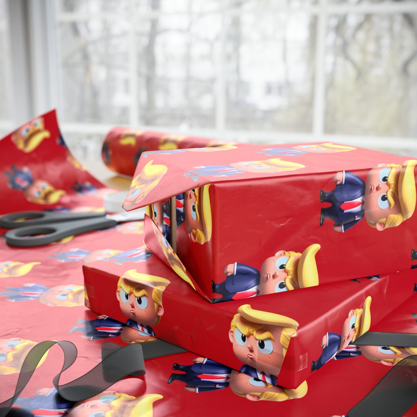 Red Little Trump MAGA Birthday Gift Present Wrapping Paper