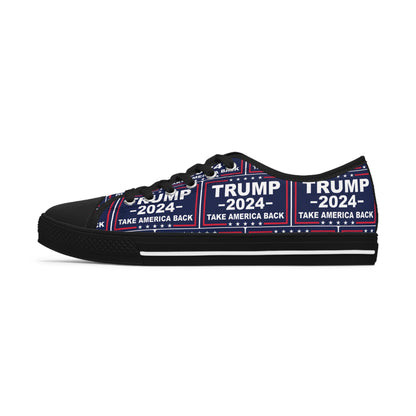 Trump 2024 Take America Back Blue All Over Print Women's Low Top Sneakers