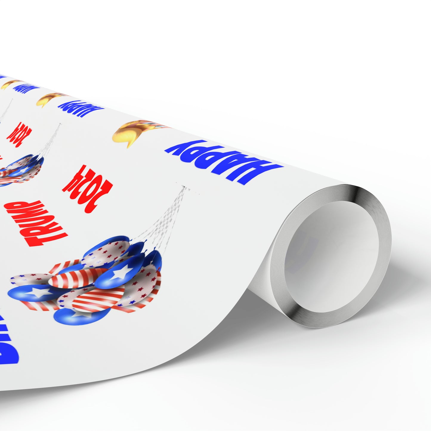 Happy Birthday Trump 2024 white MAGA Birthday Gift Present Wrapping Paper