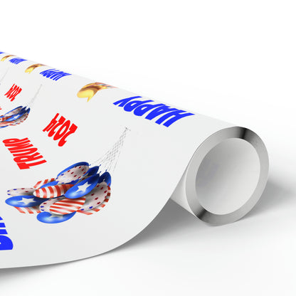 Happy Birthday Trump 2024 white MAGA Birthday Gift Present Wrapping Paper
