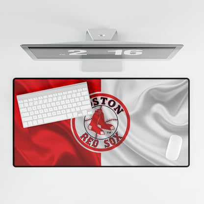 Boston Red Sox Wavy flag look MLB Baseball High Definition Desk Mat
