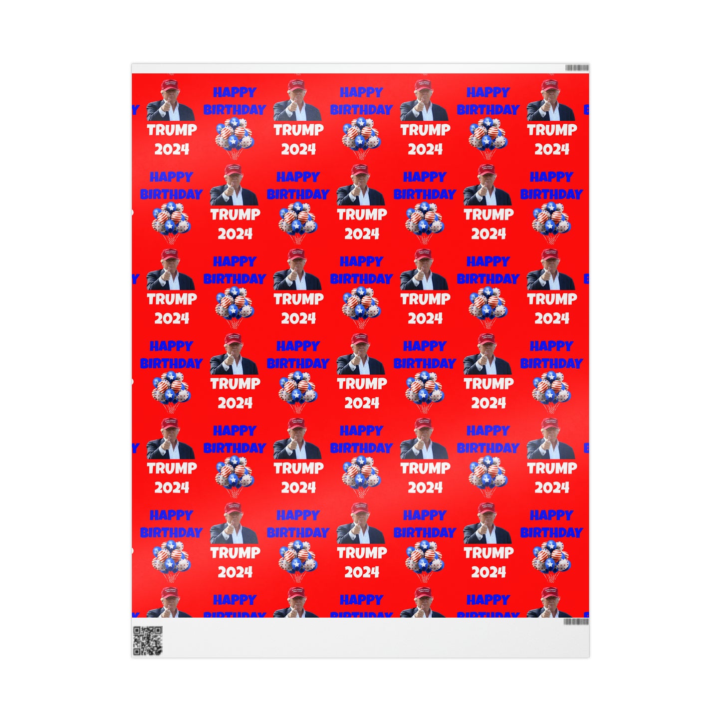 Happy Birthday Trump 2024 Red MAGA Birthday Gift Present Wrapping Paper