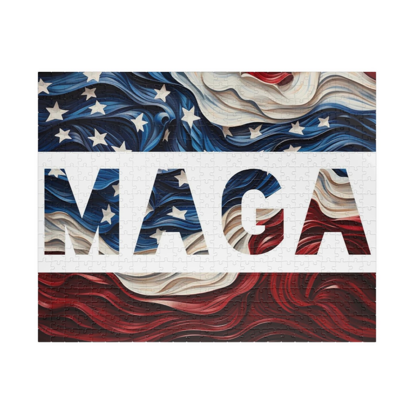 MAGA Red, White and Blue Trump Wood Puzzle 252 or 520 piece