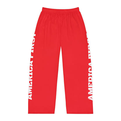 America First Red Men's Polyester Lounge Comfy Pajama Pants Trump