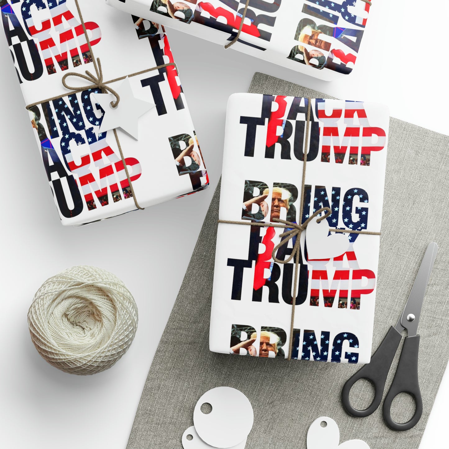 Bring Back Trump White Birthday Gift Present Wrapping Paper MAGA