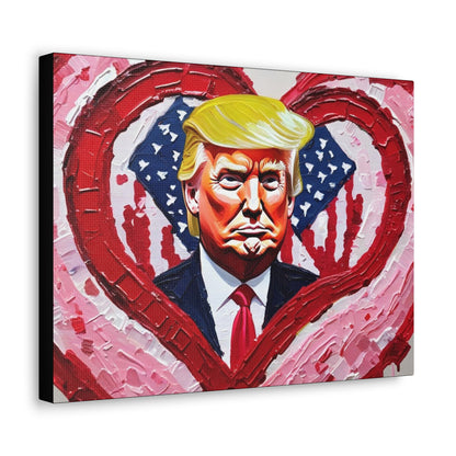 Donald Trump in the Hearts Reprint *Gemälde von Bella K. Canvas Gallery Wrap MAGA Valentinstagsgeschenk