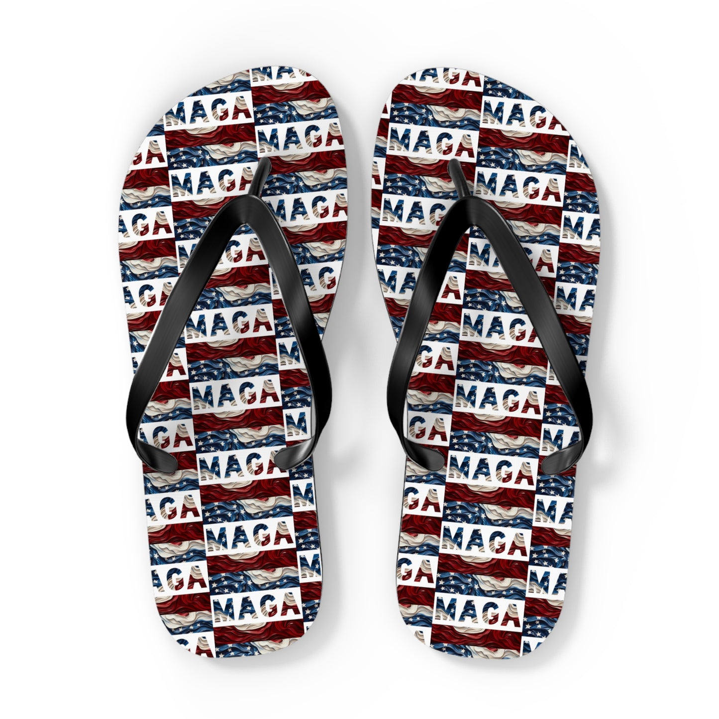 MAGA Red White and blue Comfy Summer Beach Unisex Flip Flops Trump