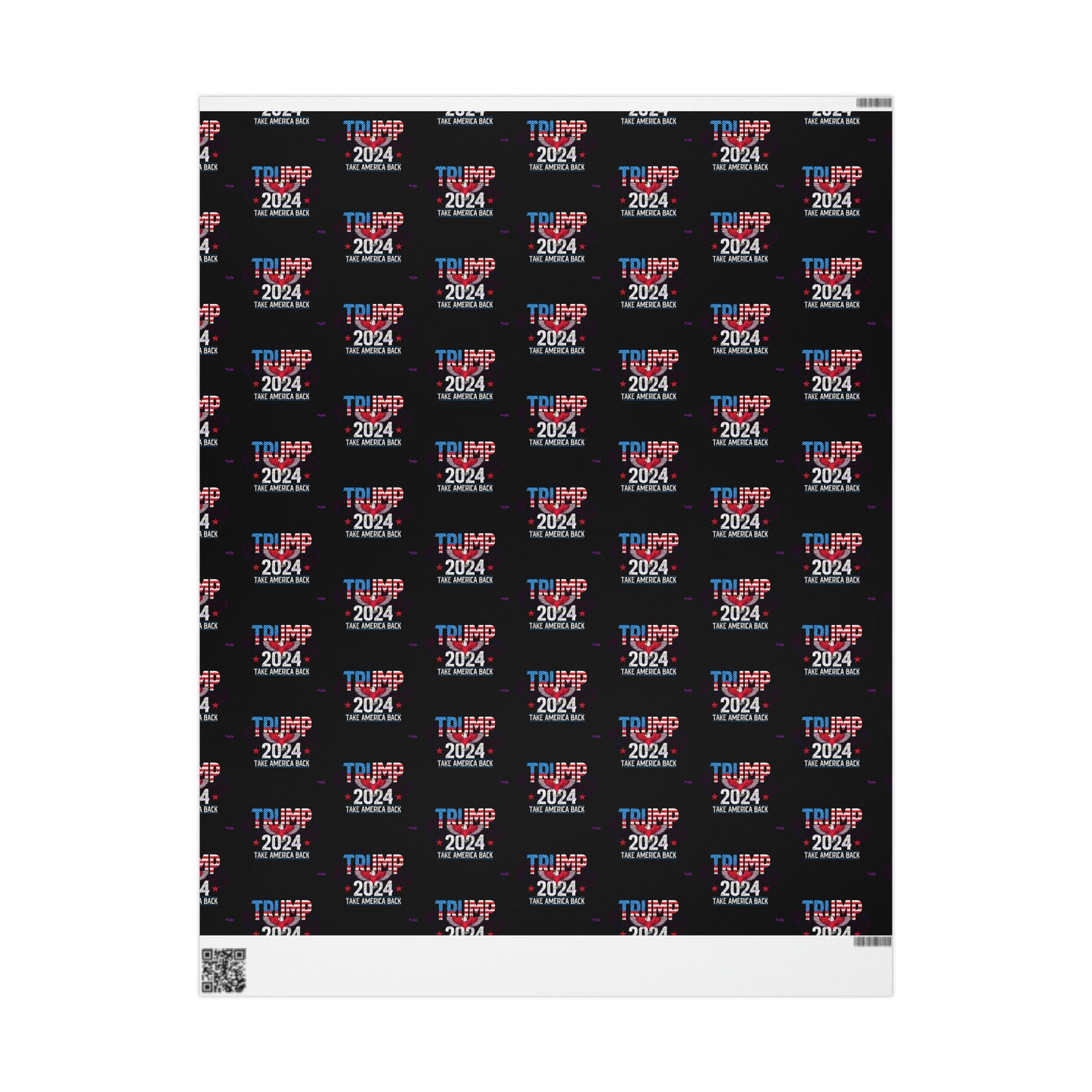Trump 2024 Take America Back Black Birthday Gift Present Wrapping Paper MAGA