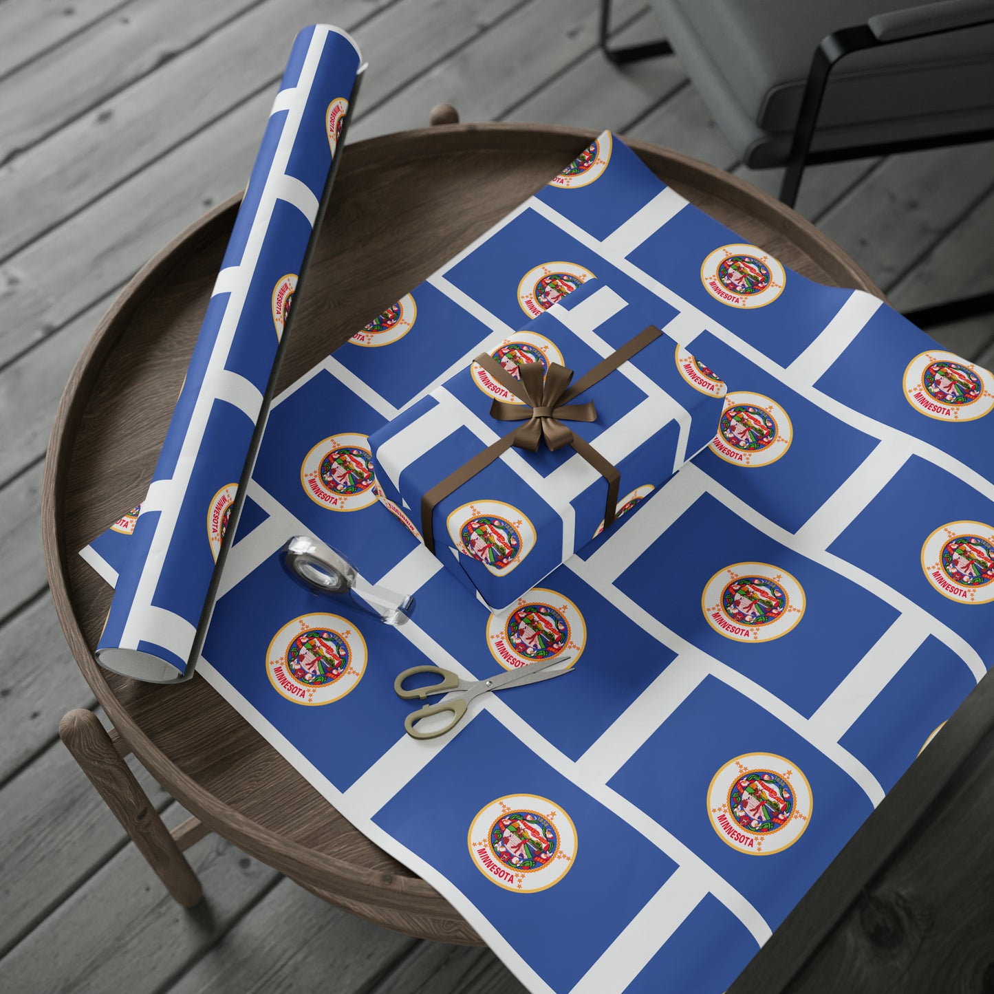 The ORIGINAL Minnesota State Flag Birthday Gift Wrapping Paper Don't Change our flag