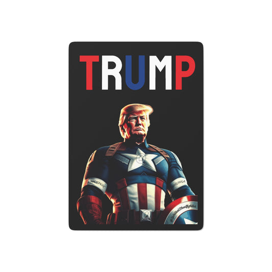 Trump Captain America Playing Poker Cards